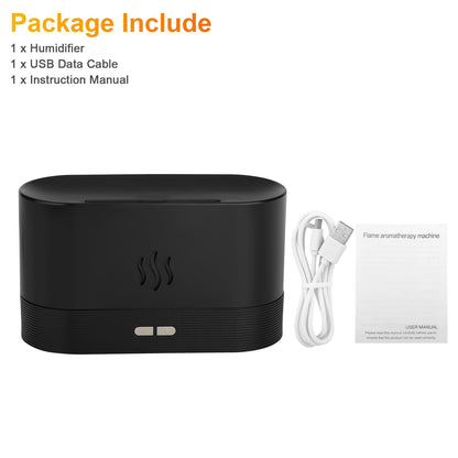 Transform Your Space with the 180ml Aromatherapy Essential Oil Humidifier - Cool Mist Diffuser with 7-Color LED Flame Effect for a Relaxing Atmosphere