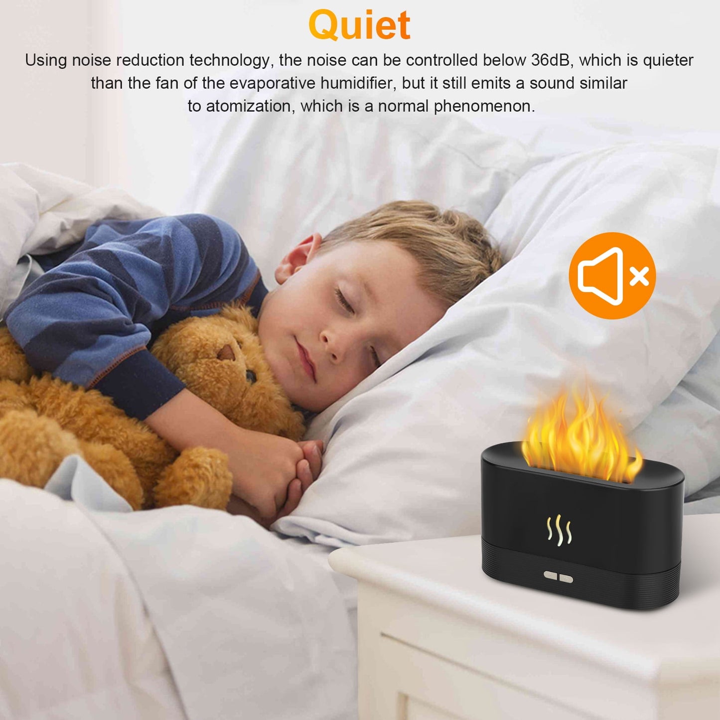 Transform Your Space with the 180ml Aromatherapy Essential Oil Humidifier - Cool Mist Diffuser with 7-Color LED Flame Effect for a Relaxing Atmosphere