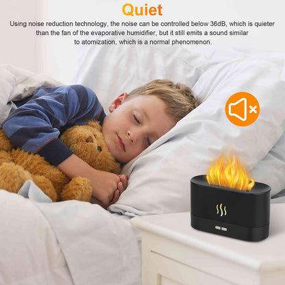 Transform Your Space with the 180ml Aromatherapy Essential Oil Humidifier - Cool Mist Diffuser with 7-Color LED Flame Effect for a Relaxing Atmosphere