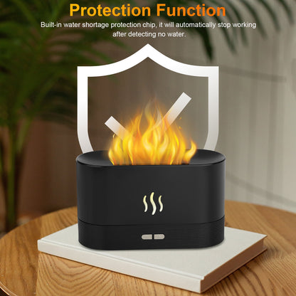 Transform Your Space with the 180ml Aromatherapy Essential Oil Humidifier - Cool Mist Diffuser with 7-Color LED Flame Effect for a Relaxing Atmosphere